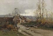 Eugene Galien-Laloue Feeding the chickens Germany oil painting artist